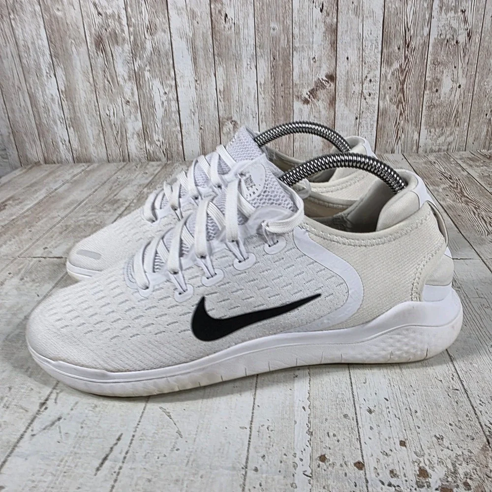 Nike Free RN 2018 Womens Running Shoes White Black 942837-100 Size 9